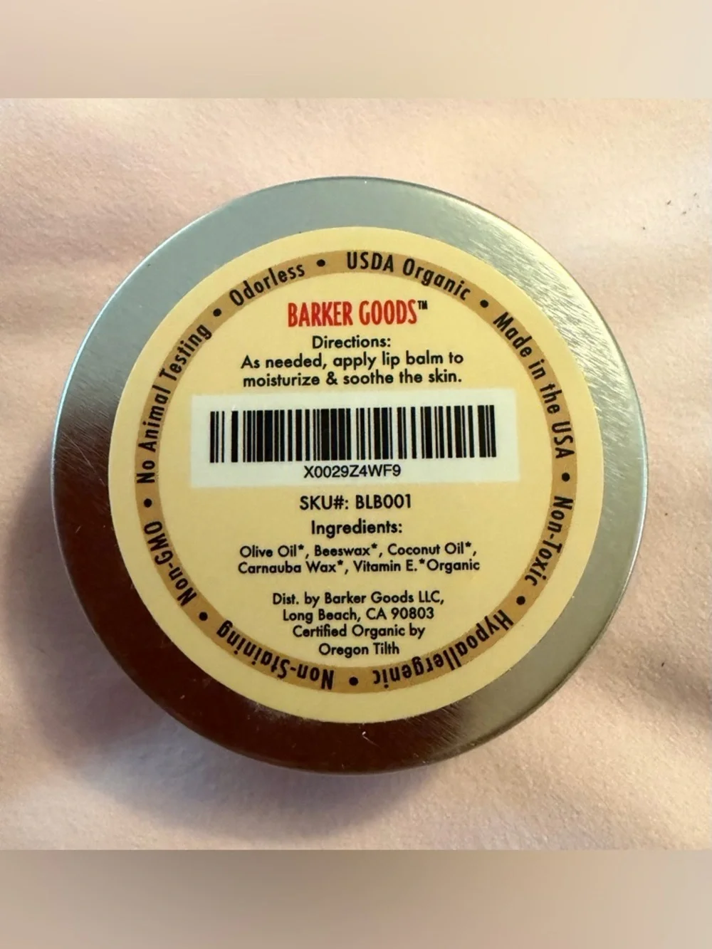 Baker Goods NWT Organic Lip Balm - Cream Hydrating Salve